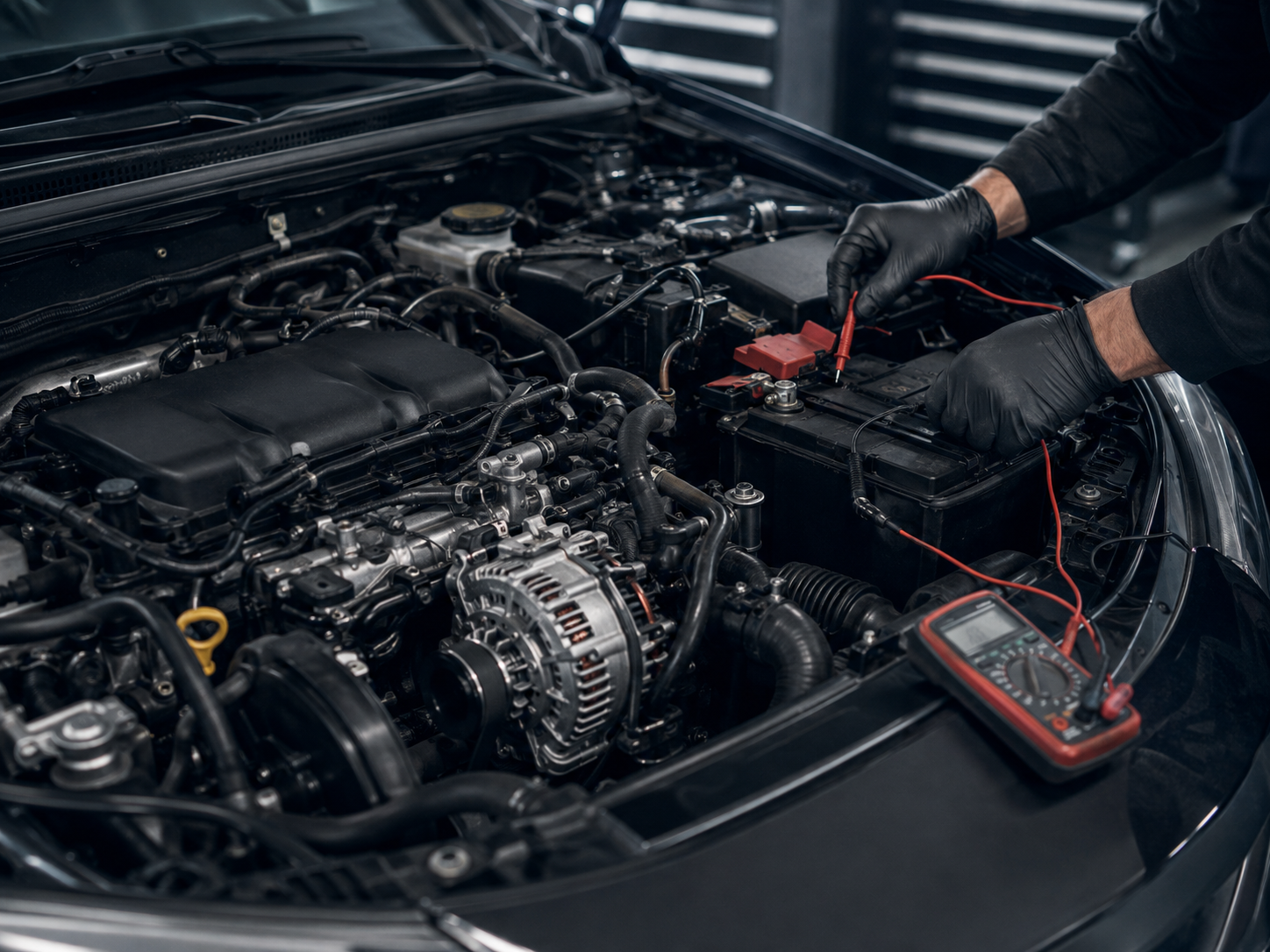 Battery, starter and alternator roles during starting-system diagnosis